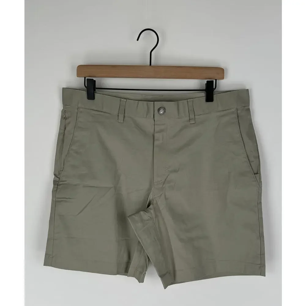 Fabletics The High Side Chino Short Mens Size 35 Fresh Taupe New Performance